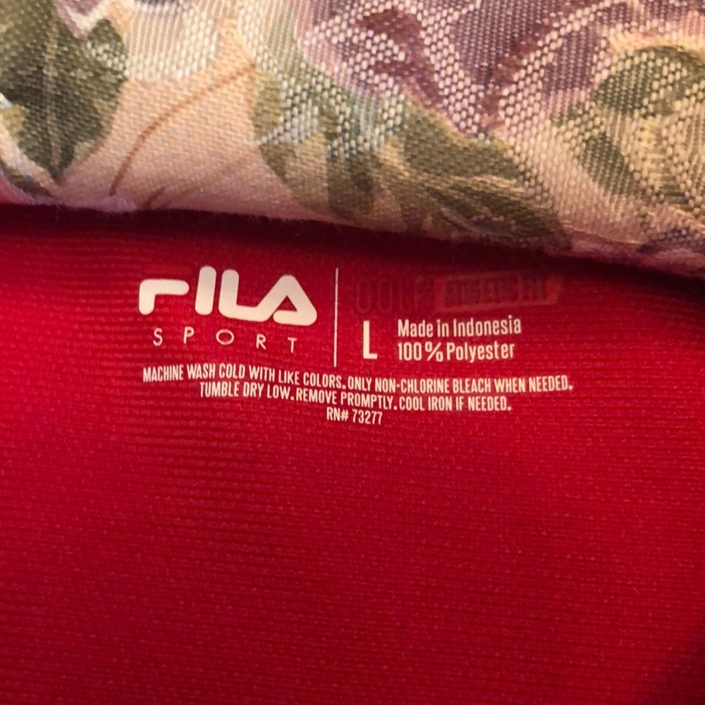 Fila Size Large Red Golf Shirt